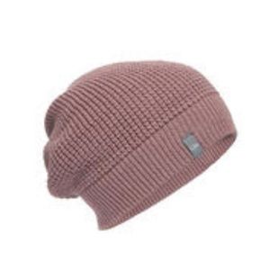 Rose coloured Merino slouch toque/beanie